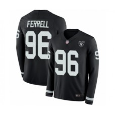 Men's Oakland Raiders #96 Clelin Ferrell Limited Black Therma Long Sleeve Football Jersey