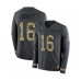 Men's Nike Seattle Seahawks #16 Tyler Lockett Limited Black Salute to Service Therma Long Sleeve NFL Jersey