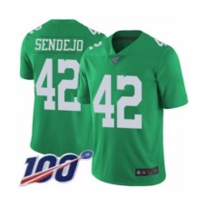 Men's Philadelphia Eagles #42 Andrew Sendejo Limited Green Rush Vapor Untouchable 100th Season Football Stitched Jersey