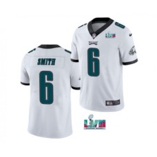 Men's Philadelphia Eagles #6 DeVonta Smith White Super Bowl LVII Patch Vapor Untouchable Limited Stitched Jersey