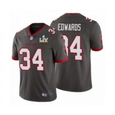 Men's Tampa Bay Buccaneers #34 Mike Edwards Pewter 2021 Super Bowl LV Stitched Jersey