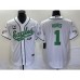 Men's Nike Philadelphia Eagles #1 Jalen Hurts White C Cool Base Stitched Baseball Jersey1