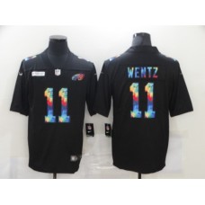 Men's Philadelphia Eagles #11 Carson Wentz Rainbow Version Nike Limited Stitched Jersey