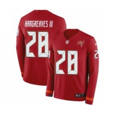 Men's Nike Tampa Bay Buccaneers #28 Vernon Hargreaves III Limited Red Therma Long Sleeve NFL Jersey