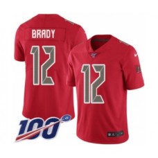 Men's Tampa Bay Buccaneers #12 Tom Brady Limited Red Rush Vapor Untouchable Football Stitched Jersey