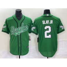 Men's Nike Philadelphia Eagles #2 Darius Slay JR Green Cool Base Stitched Baseball Jersey