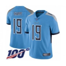 Men's Tennessee Titans #19 Tajae Sharpe Light Blue Alternate Vapor Untouchable Limited Player 100th Season Football Jersey