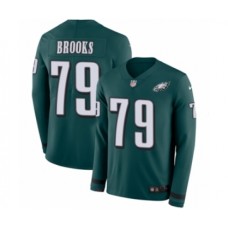 Men's Nike Philadelphia Eagles #79 Brandon Brooks Limited Green Therma Long Sleeve NFL Jersey