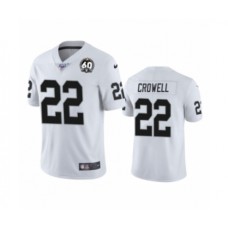 Men's Oakland Raiders #22 Isaiah Crowell White 60th Anniversary Vapor Untouchable Limited Player 100th Season Football Jersey