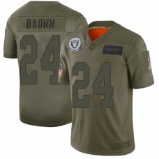 Men's Oakland Raiders #24 Willie Brown Limited Camo 2019 Salute to Service Football Jersey