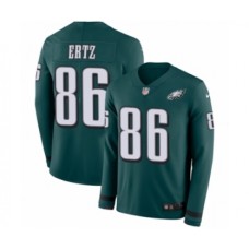 Men's Nike Philadelphia Eagles #86 Zach Ertz Limited Green Therma Long Sleeve NFL Jersey