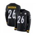 Men's Nike Pittsburgh Steelers #26 Rod Woodson Limited Black Therma Long Sleeve NFL Jersey