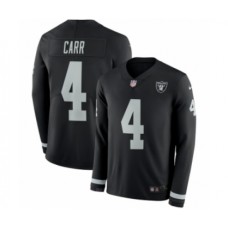 Men's Nike Oakland Raiders #4 Derek Carr Limited Black Therma Long Sleeve NFL Jersey