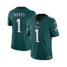 Men's Philadelphia Eagles #1 Jalen Hurts Green 2023 F.U.S.E. Vapor Untouchable Limited Stitched Football Jersey