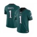 Men's Philadelphia Eagles #1 Jalen Hurts Green 2023 F.U.S.E. Vapor Untouchable Limited Stitched Football Jersey