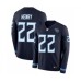 Men's Nike Tennessee Titans #22 Derrick Henry Limited Navy Blue Therma Long Sleeve NFL Jersey