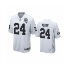 Men's Oakland Raiders #24 Johnathan Abram White 2020 Inaugural Season Game Stitched Jersey