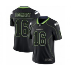 Men's Seattle Seahawks #16 Tyler Lockett Limited Lights Out Black Rush Football Stitched Jersey