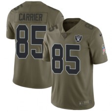 Men's Nike Oakland Raiders #85 Derek Carrier Limited Olive 2017 Salute to Service NFL Jersey