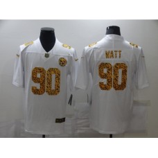 Men's Pittsburgh Steelers #90 T. J. Watt White Nike Leopard Print Limited Stitched Jersey