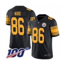 Men's Pittsburgh Steelers #86 Hines Ward Limited Black Rush Vapor Untouchable 100th Season Football Jersey