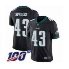 Men's Philadelphia Eagles #43 Darren Sproles Black Alternate Vapor Untouchable Limited Player 100th Season Football Jersey