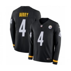 Men's Nike Pittsburgh Steelers #4 Jordan Berry Limited Black Therma Long Sleeve NFL Jersey