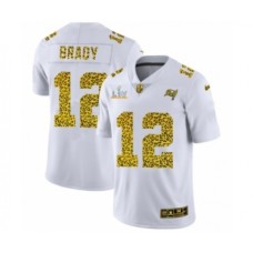 Men's Tampa Bay Buccaneers #12 Tom Brady White Leopard Super Bowl LV Stitched Jersey