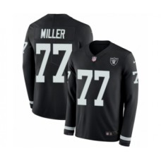 Men's Nike Oakland Raiders #77 Kolton Miller Limited Black Therma Long Sleeve NFL Jersey