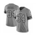 Men's Oakland Raiders #34 Bo Jackson Gray Team Logo Gridiron Limited Player Football Stitched Jersey