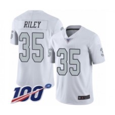 Men's Oakland Raiders #35 Curtis Riley Limited White Rush Vapor Untouchable 100th Season Football Stitched Jersey