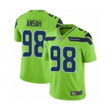 Men's Seattle Seahawks #98 Ezekiel Ansah Elite Green Rush Vapor Untouchable Football Jersey