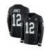 Men's Oakland Raiders #12 Zay Jones Limited Black Therma Long Sleeve Football Stitched Jersey