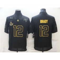 Men's Tampa Bay Buccaneers #12 Tom Brady 2020 Black Gold Salute To Service With Super Bowl Patch Limited Stitched Jersey