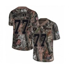 Men's Oakland Raiders #77 Trent Brown Limited Camo Rush Realtree Football Jersey