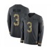 Men's Nike Seattle Seahawks #3 Russell Wilson Limited Black Salute to Service Therma Long Sleeve NFL Jersey