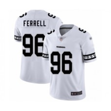 Men's Oakland Raiders #96 Clelin Ferrell White Team Logo Fashion Limited Football Stitched Jersey