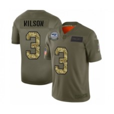 Men's Seattle Seahawks #3 Russell Wilson 2019 Olive Camo Salute to Service Limited Stitched Jersey