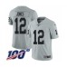 Men's Oakland Raiders #12 Zay Jones Limited Silver Inverted Legend 100th Season Football Stitched Jersey