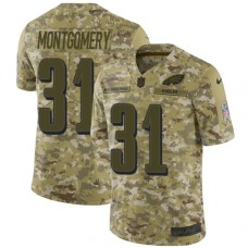 Men's Nike Philadelphia Eagles #31 Wilbert Montgomery Limited Camo 2018 Salute to Service NFL Jersey