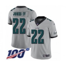 Men's Philadelphia Eagles #22 Sidney Jones Limited Silver Inverted Legend 100th Season Football Jersey