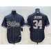 Men's Las Vegas Raiders #34 Bo Jackson Black With Patch Cool Base Stitched Baseball Jersey