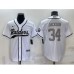 Men's Las Vegas Raiders #34 Bo Jackson White Grey Stitched MLB Cool Base Nike Baseball Jersey