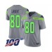 Men's Seattle Seahawks #80 Steve Largent Limited Silver Inverted Legend 100th Season Football Jersey