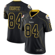 Men's Nike Pittsburgh Steelers #84 Antonio Brown Limited Lights Out Black Rush NFL Jersey