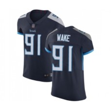 Men's Tennessee Titans #91 Cameron Wake Navy Blue Team Color Vapor Untouchable Elite Player Football Jersey