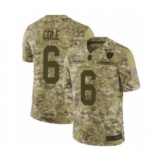 Men's Oakland Raiders #6 A.J. Cole Limited Camo 2018 Salute to Service Football Jersey