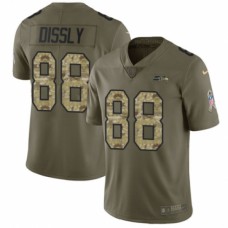 Men's Nike Seattle Seahawks #88 Will Dissly Limited Olive/Camo 2017 Salute to Service NFL Jersey