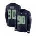 Men's Nike Seattle Seahawks #90 Jarran Reed Limited Navy Blue Therma Long Sleeve NFL Jersey