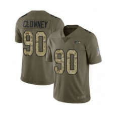 Men's Seattle Seahawks #90 Jadeveon Clowney Limited Olive Camo 2017 Salute to Service Football Stitched Jersey